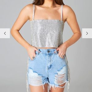 BuddyLove Girly Girl Rhinestone Crop Top